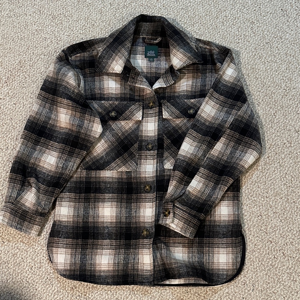 Wild Fable Black and White Plaid Button Down Shirt